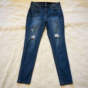 LuLaroe Jeans Skinny High Rise Denim Distressed pull on jeggings Sz 28